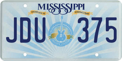 MS license plate JDU375