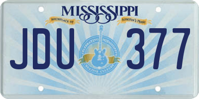 MS license plate JDU377