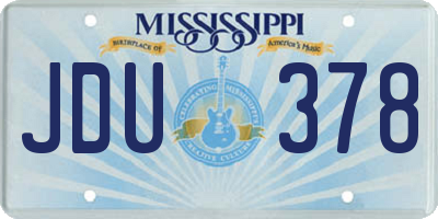 MS license plate JDU378