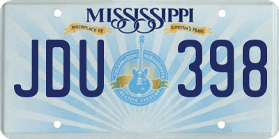 MS license plate JDU398
