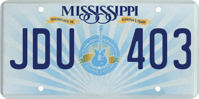 MS license plate JDU403