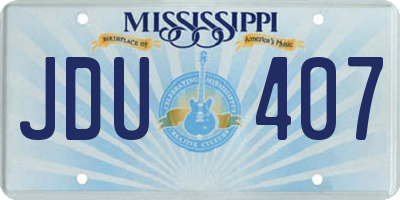 MS license plate JDU407