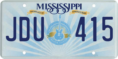 MS license plate JDU415