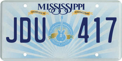 MS license plate JDU417