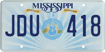MS license plate JDU418