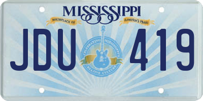 MS license plate JDU419