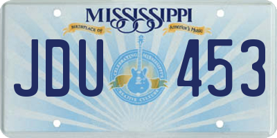 MS license plate JDU453