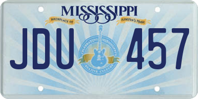 MS license plate JDU457