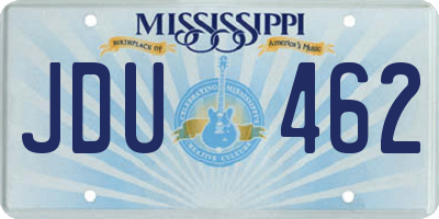 MS license plate JDU462
