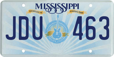 MS license plate JDU463