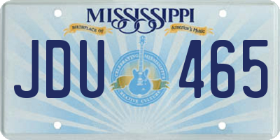 MS license plate JDU465