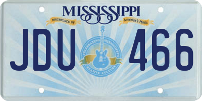 MS license plate JDU466