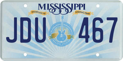 MS license plate JDU467