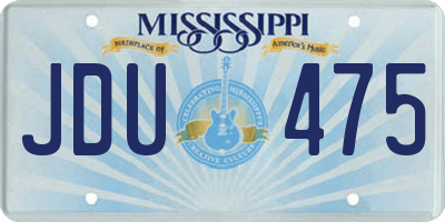 MS license plate JDU475