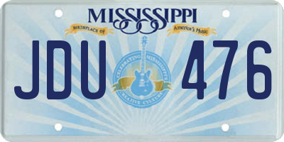 MS license plate JDU476