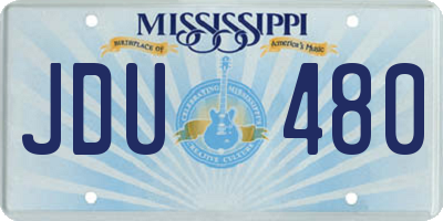 MS license plate JDU480