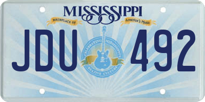 MS license plate JDU492