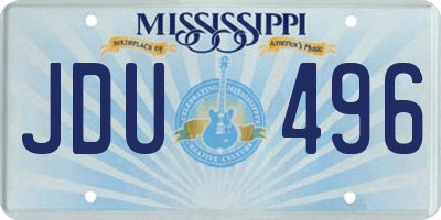 MS license plate JDU496