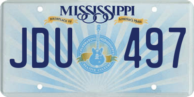 MS license plate JDU497