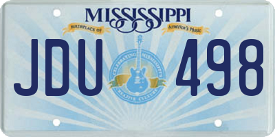 MS license plate JDU498