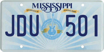 MS license plate JDU501