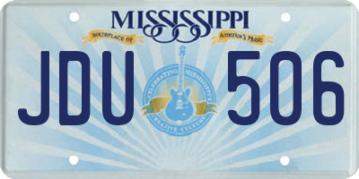 MS license plate JDU506