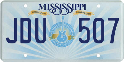 MS license plate JDU507