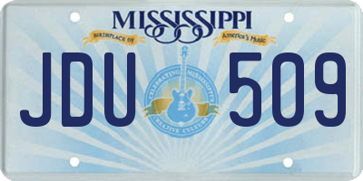 MS license plate JDU509