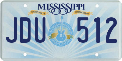 MS license plate JDU512