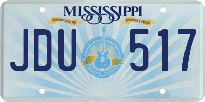 MS license plate JDU517