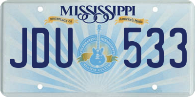 MS license plate JDU533
