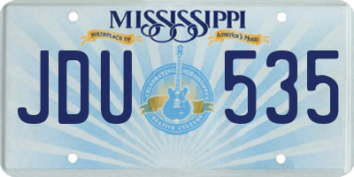 MS license plate JDU535