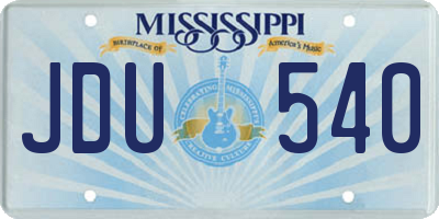 MS license plate JDU540
