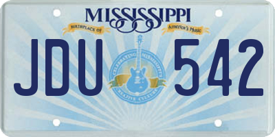 MS license plate JDU542