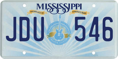 MS license plate JDU546