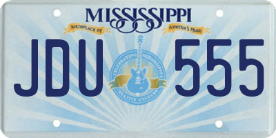 MS license plate JDU555