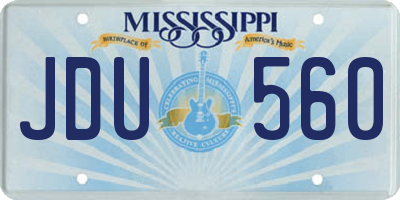 MS license plate JDU560
