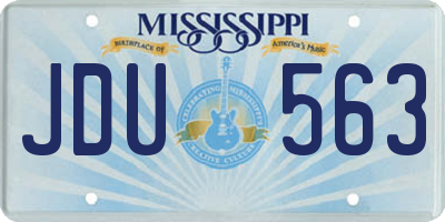 MS license plate JDU563