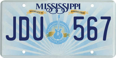 MS license plate JDU567