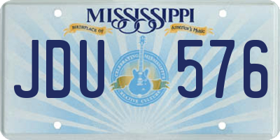 MS license plate JDU576