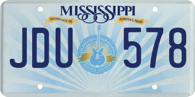 MS license plate JDU578