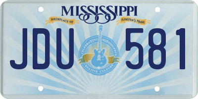 MS license plate JDU581