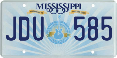 MS license plate JDU585