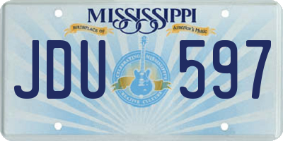 MS license plate JDU597
