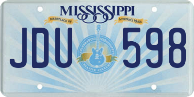 MS license plate JDU598