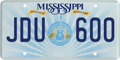 MS license plate JDU600