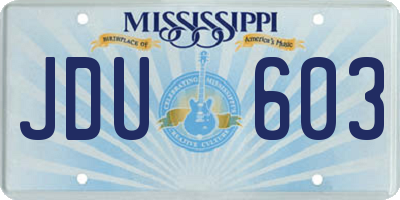MS license plate JDU603