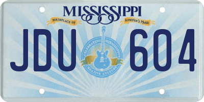MS license plate JDU604