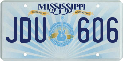 MS license plate JDU606