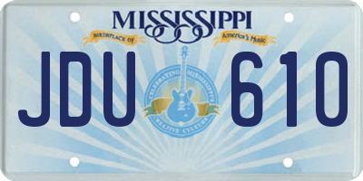 MS license plate JDU610